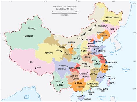 china map provinces and capitals